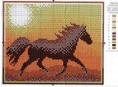 Вышивка крестом лошадей в подарок для любителей скакунов